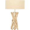 imageDeco 79 Driftwood Handmade Room Table Lamp Accent Lamp with Cream Linen Shade Lamp 16quot x 16quot x 24quot Light Brown16 x 16 x 24