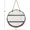 imageDeco 79 Metal Round 2 Shelves Wall Shelf with Hanging Rope 24quot x 6quot x 24quot Black
