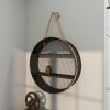 imageDeco 79 Metal Round 2 Shelves Wall Shelf with Hanging Rope 24quot x 6quot x 24quot Black