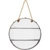imageDeco 79 Metal Round 2 Shelves Wall Shelf with Hanging Rope 24quot x 6quot x 24quot Black