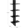imageDeco 79 Wood Handmade Room Wall Shelf 8 Shelf Floating Shelf Display Shelf 15quot x 8quot x 44quot Black