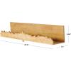 imageDeco 79 Wooden Floral Wall Shelf with Carved Scroll Lip 30quot x 6quot x 6quot Light BrownLight Brown