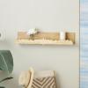 imageDeco 79 Wooden Floral Wall Shelf with Carved Scroll Lip 30quot x 6quot x 6quot Light BrownLight Brown