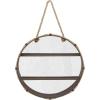 imageDeco 79 Metal Round 2 Shelves Wall Shelf with Hanging Rope 24quot x 6quot x 24quot Black