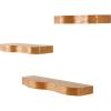 imageDeco 79 Wood Handmade Room Wall Shelf Floating Shelves with Various Sizes Set of 3 Display Shelves 24 20 16W BrownBrown