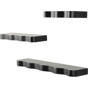 imageDeco 79 Wood Handmade Room Wall Shelf Floating Shelves with Various Sizes Set of 3 Display Shelves 24 20 16W BrownBlack