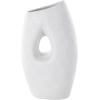 imageDeco 79 Ceramic Abstract Decorative Vase Textured Centerpiece Vase with Cutout Center Flower Vase for Home Decoration 9quot x 5quot x 15quot WhiteWhite