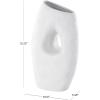 imageDeco 79 Ceramic Abstract Decorative Vase Textured Centerpiece Vase with Cutout Center Flower Vase for Home Decoration 9quot x 5quot x 15quot WhiteWhite