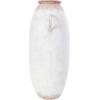 imageDeco 79 Metal Decorative Vase Antique Style Centerpiece Vase with Terracotta Accents and Handles Flower Vase for Home Decoration 16quot x 12quot x 28quot WhiteLARGE SIZE