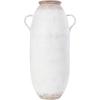 imageDeco 79 Metal Decorative Vase Antique Style Centerpiece Vase with Terracotta Accents and Handles Flower Vase for Home Decoration 16quot x 12quot x 28quot WhiteLARGE SIZE