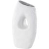 imageDeco 79 Ceramic Abstract Decorative Vase Textured Centerpiece Vase with Cutout Center Flower Vase for Home Decoration 9quot x 5quot x 15quot WhiteWhite