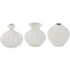 imageDeco 79 Ceramic Decorative Vase Centerpiece Vases with Varying Patterns set of 3 Flower Vases for Home Decoration 6quot x 6quot x 6quot WhiteWhite