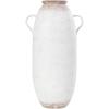 imageDeco 79 Metal Decorative Vase Antique Style Centerpiece Vase with Terracotta Accents and Handles Flower Vase for Home Decoration 16quot x 12quot x 28quot WhiteLARGE SIZE
