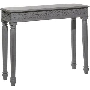 imageDeco 79 Wood Scroll Intricately Carved Console Table 36quot x 12quot x 30quot GrayGrey