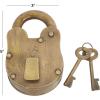 imageDeco 79 Brass Metal Lock And Key 1quot x 3quot x 2quot Dark Gray3 x 5 x 1