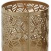 imageDeco 79 Metal Geometric Pencil Cup with Laser Carved Design 4quot x 4quot x 4quot Gold