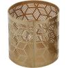 imageDeco 79 Metal Geometric Pencil Cup with Laser Carved Design 4quot x 4quot x 4quot Gold