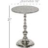 imageDeco 79 Aluminum Metal Side End Accent Table End Table Side Table 16quot x 16quot x 20quot Silver