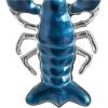 imageDeco 79 Aluminum Metal Lobster Living Room Decor Tray Enameled Ottoman Tray with Silver Metal Exterior Set of 2 Serving Tray 11quot 9quot W TealBlue