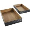 imageDeco 79 Mango Wood Handmade Whitewashed Tray with Carved Mandala Interior Set of 2 18quot 16quot W CreamBrown