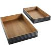 imageDeco 79 Mango Wood Handmade Whitewashed Tray with Carved Mandala Interior Set of 2 18quot 16quot W CreamBrown