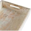 imageDeco 79 Mango Wood Handmade Whitewashed Tray with Carved Mandala Interior Set of 2 18quot 16quot W CreamCream