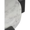 imageDeco 79 Marble Geometric Living Room Decor Tray Round Ottoman Tray with Black Rectangular Blocks Serving Tray 10quot x 8quot x 3quot WhiteWhite