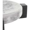 imageDeco 79 Marble Geometric Living Room Decor Tray Round Ottoman Tray with Black Rectangular Blocks Serving Tray 10quot x 8quot x 3quot WhiteWhite