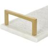imageDeco 79 Marble Living Room Decor Tray Textured Ottoman Tray with Gold Handles Set of 2 Serving Tray 18quot15quot W WhiteWhite