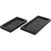 imageDeco 79 Marble Minimalistic Slim Textured Tray Set of 2 143quot 1105quot W BlackBlack