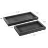 imageDeco 79 Marble Minimalistic Slim Textured Tray Set of 2 143quot 1105quot W BlackBlack