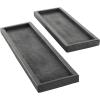 imageDeco 79 Marble Minimalistic Slim Textured Tray Set of 2 143quot 1105quot W BlackBlack