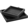imageDeco 79 Marble Minimalistic Slim Textured Tray Set of 2 143quot 1105quot W BlackBlack