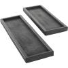 imageDeco 79 Marble Minimalistic Slim Textured Tray Set of 2 143quot 1105quot W BlackBlack