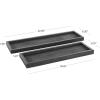 imageDeco 79 Marble Minimalistic Slim Textured Tray Set of 2 143quot 1105quot W BlackBlack