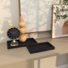 imageDeco 79 Marble Minimalistic Slim Textured Tray Set of 2 143quot 1105quot W BlackBlack