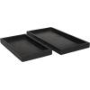 imageDeco 79 Marble Minimalistic Slim Textured Tray Set of 2 143quot 1105quot W BlackBlack