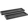 imageDeco 79 Marble Minimalistic Slim Textured Tray Set of 2 143quot 1105quot W BlackBlack