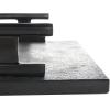 imageDeco 79 Marble Textured Tray with Rod Handles Set of 2 15quot 12quot W Black