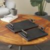 imageDeco 79 Marble Textured Tray with Rod Handles Set of 2 15quot 12quot W Black