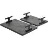 imageDeco 79 Marble Textured Tray with Rod Handles Set of 2 15quot 12quot W Black