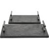 imageDeco 79 Marble Textured Tray with Rod Handles Set of 2 15quot 12quot W Black