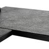imageDeco 79 Marble Textured Tray with Rod Handles Set of 2 15quot 12quot W Black