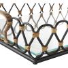 imageDeco 79 Metal Circular Woven Tray with Glass Base 22quot x 12quot x 4quot BlackBlack