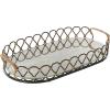 imageDeco 79 Metal Circular Woven Tray with Glass Base 22quot x 12quot x 4quot BlackBlack