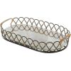 imageDeco 79 Metal Circular Woven Tray with Glass Base 22quot x 12quot x 4quot BlackBlack