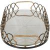imageDeco 79 Metal Circular Woven Tray with Glass Base 22quot x 12quot x 4quot BlackBlack