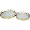 imageDeco 79 Metal Circular Woven Tray with Glass Base 22quot x 12quot x 4quot BlackGold