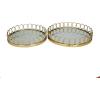 imageDeco 79 Metal Circular Woven Tray with Glass Base 22quot x 12quot x 4quot BlackGold