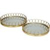 imageDeco 79 Metal Circular Woven Tray with Glass Base 22quot x 12quot x 4quot BlackGold